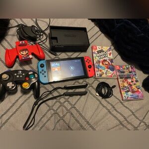 Nintendo Switch Console with Red and Blue Joy-Con EUC